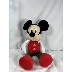 Mickey‎ Mouse 18" Large Plush Red Vest with White Snowflakes and Green Pants